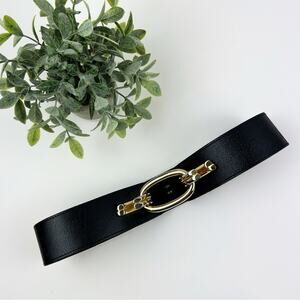 Magid Gilted Leather Gold Buckle Belt Size Medium